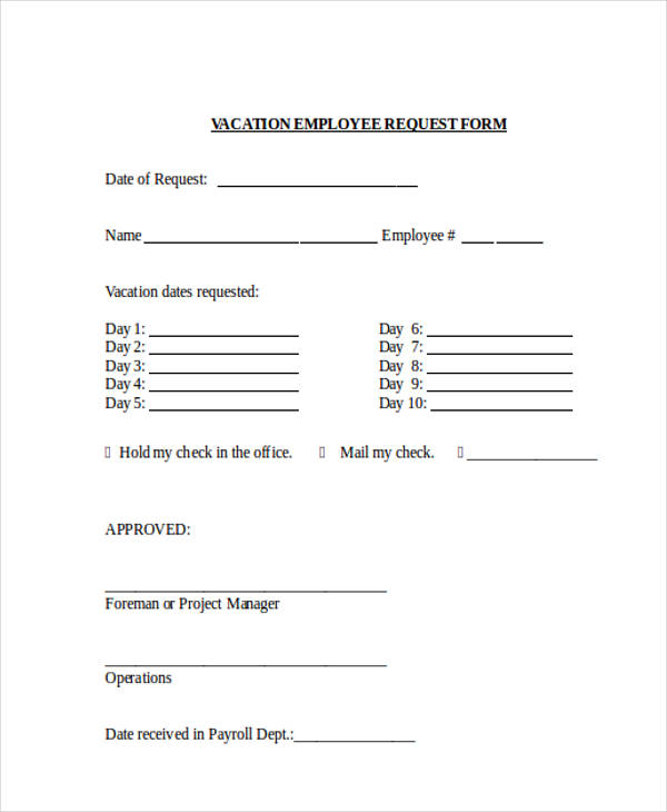 employee vacation request form2