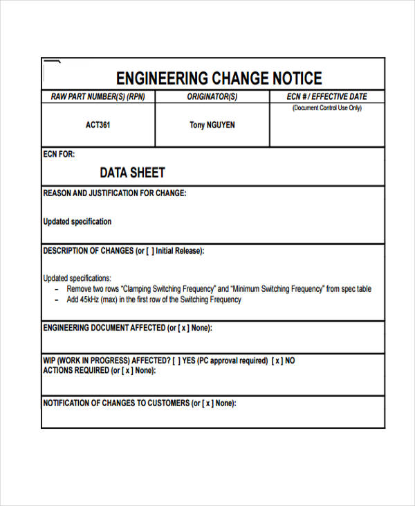 engineering change notice form3