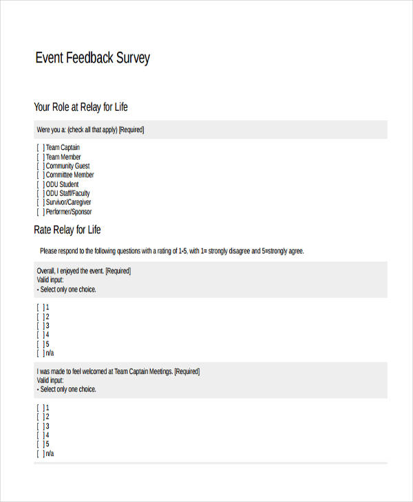 event feedback survey form2