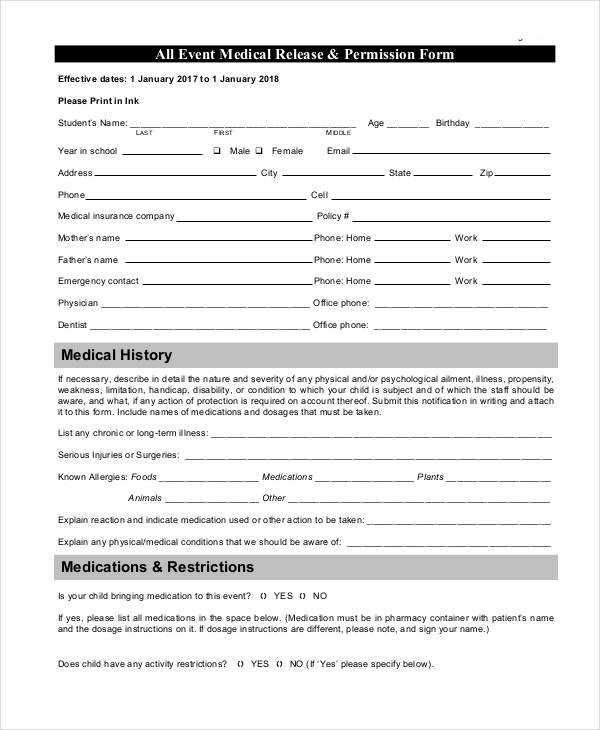 FREE 32+ Medical Release Form Samples, PDF, MS Word, Google Docs