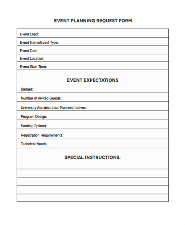 Event Request Form Template Free Sample Example Format Template