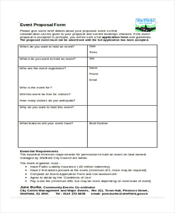 event proposal form in word