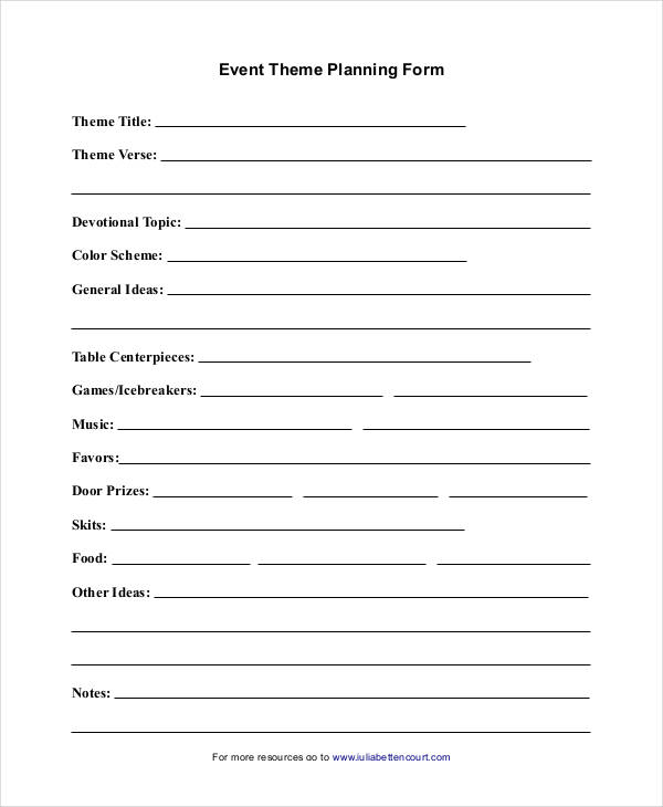 event theme planning form1