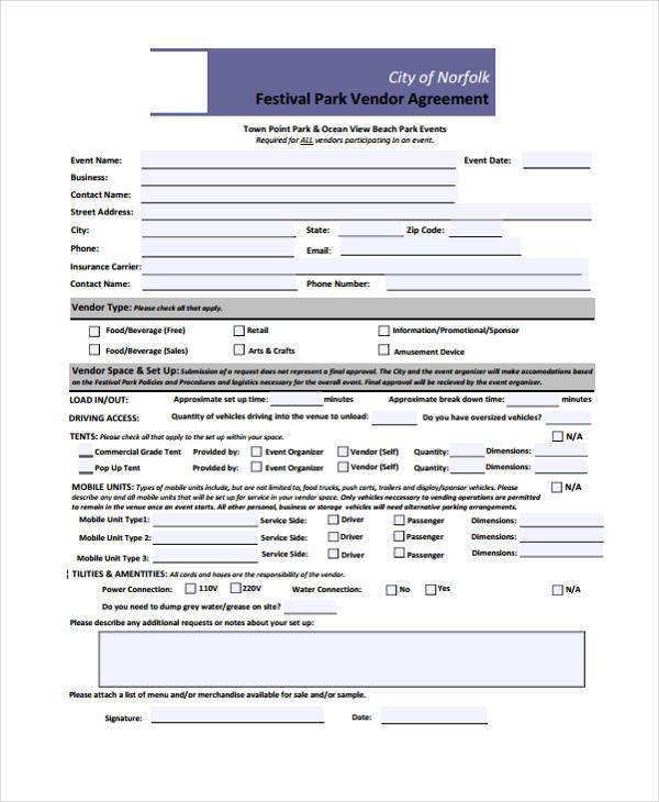 event vendor contract form