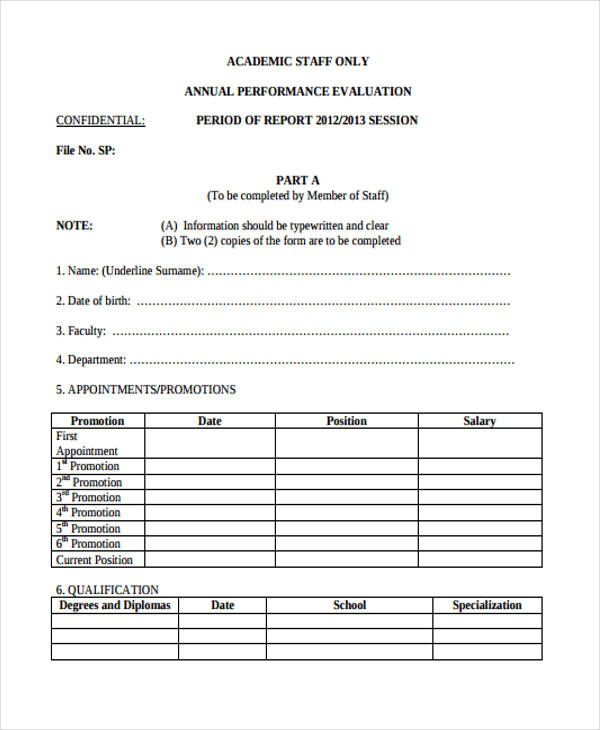 example academic staff appraisal form1