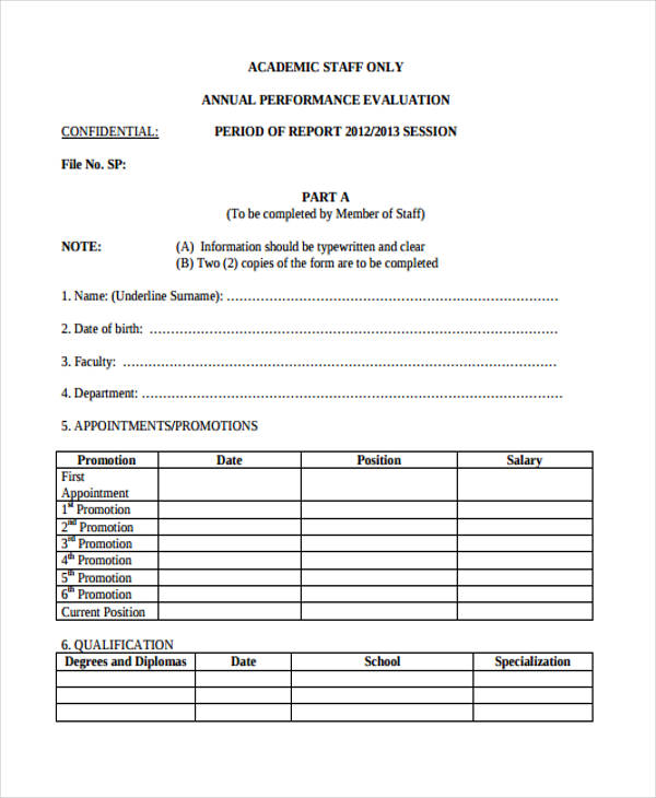 FREE 23 Staff Appraisal Forms In PDF MS Word Excel