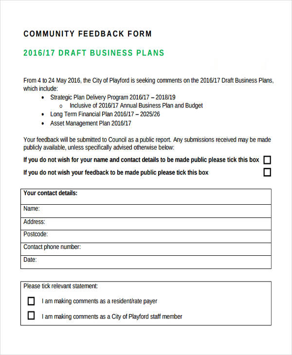 example business plan form