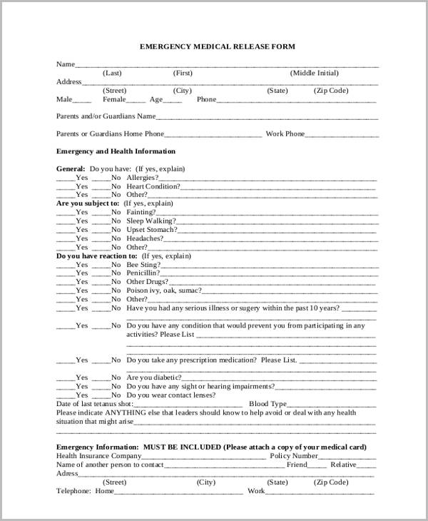 Printable Emergency Room Forms Printable Forms Free Online 4711