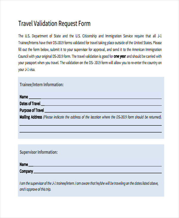 Travel Request Form Template Word