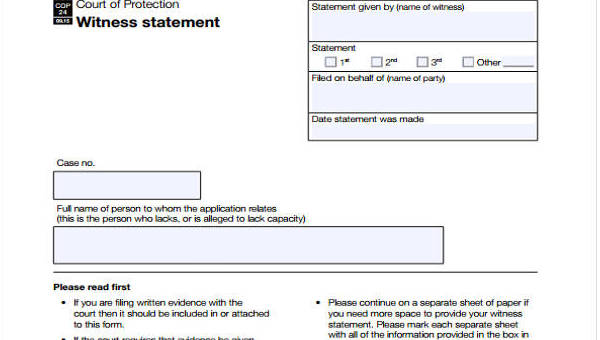example of statement forms