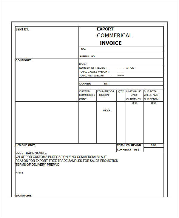 form export invoice 24    Invoice Forms Excel FREE