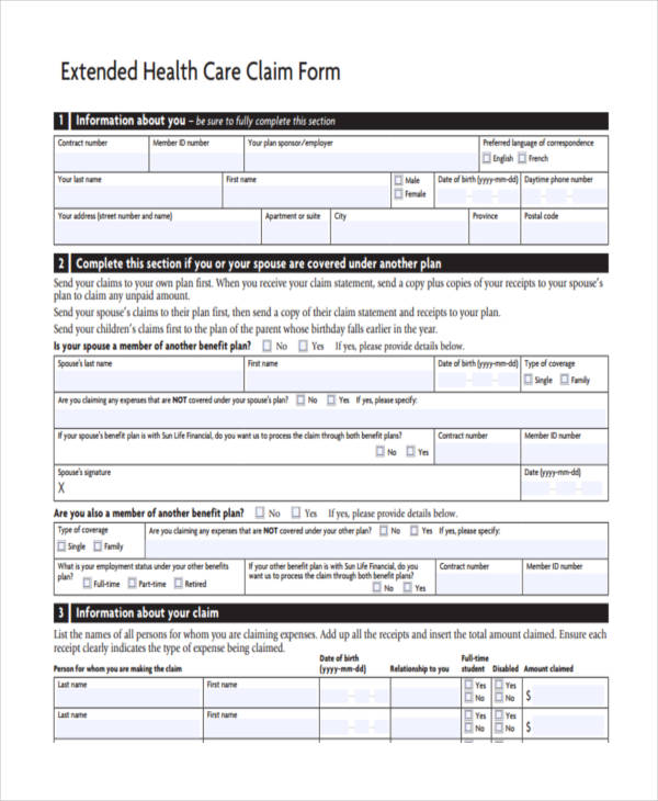extended health care claim form1
