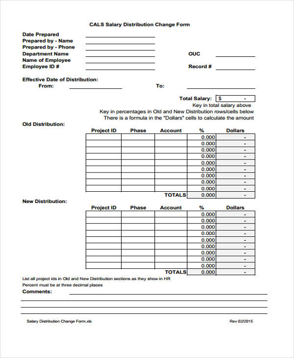 faculty salary change form