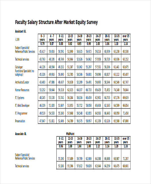faculty salary survey form
