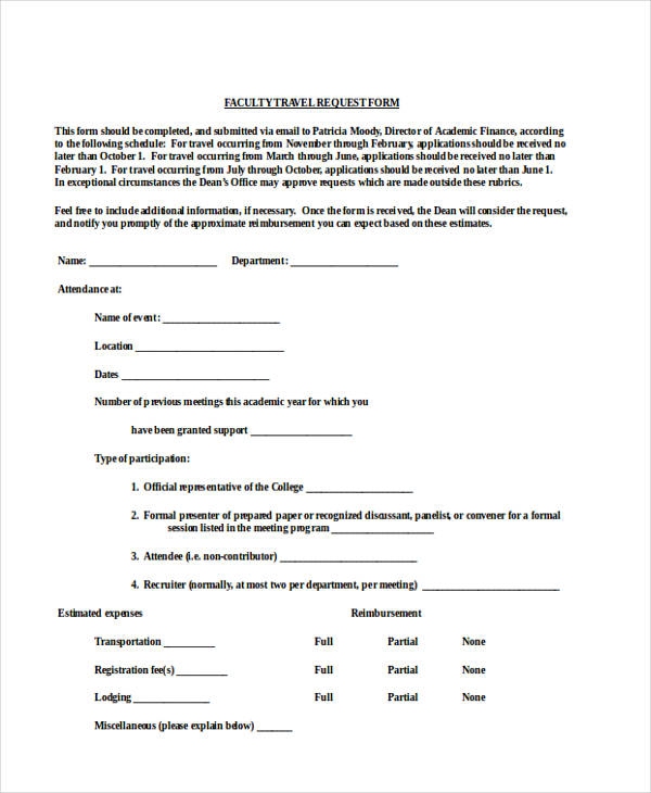 faculty travel request form1