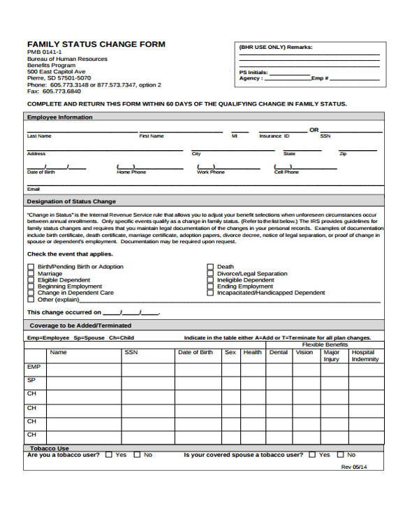 FREE 35+ Change Forms in PDF