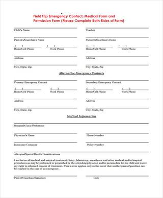 32+ Emergency Contact Form Example