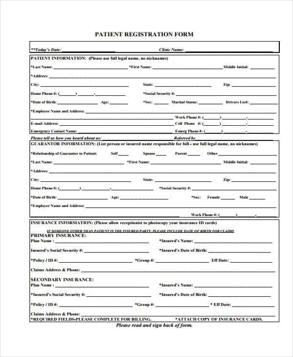 fillable patient registration form
