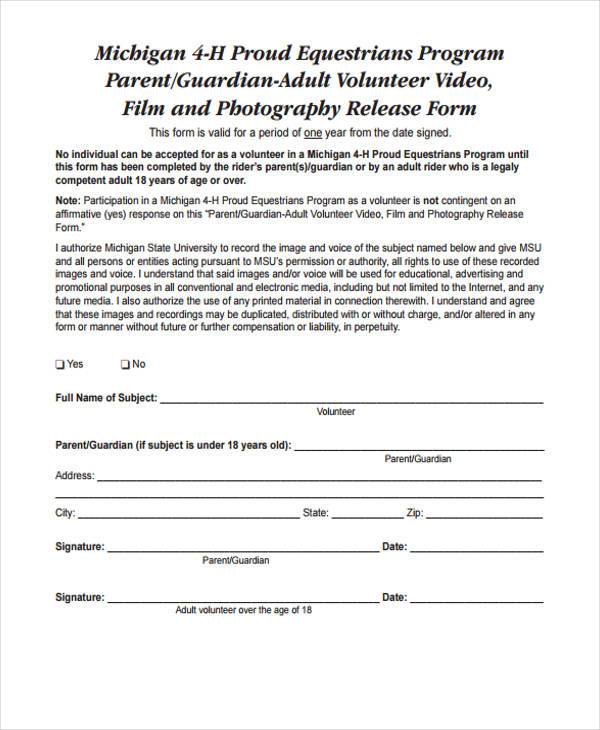 FREE 8+ Sample Film Release Forms in PDF MS Word