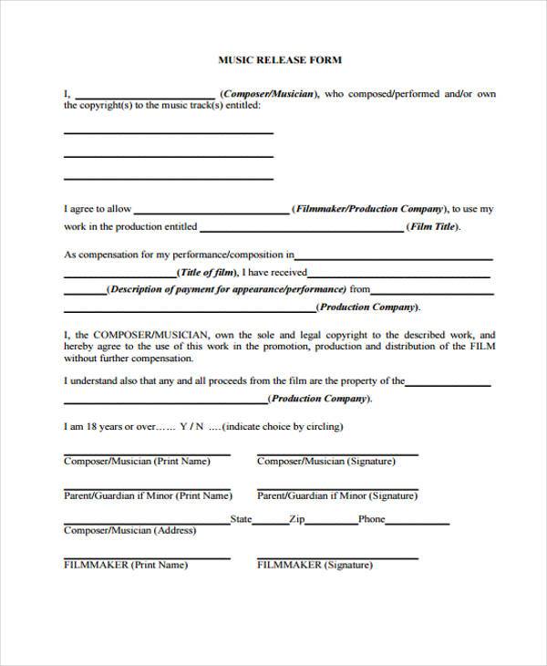 film release consent form