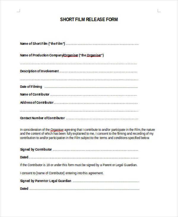 film release form in doc