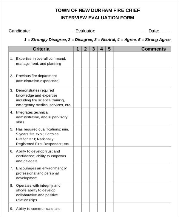 fire chief interview evaluation form3