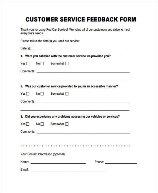 Feedback forms