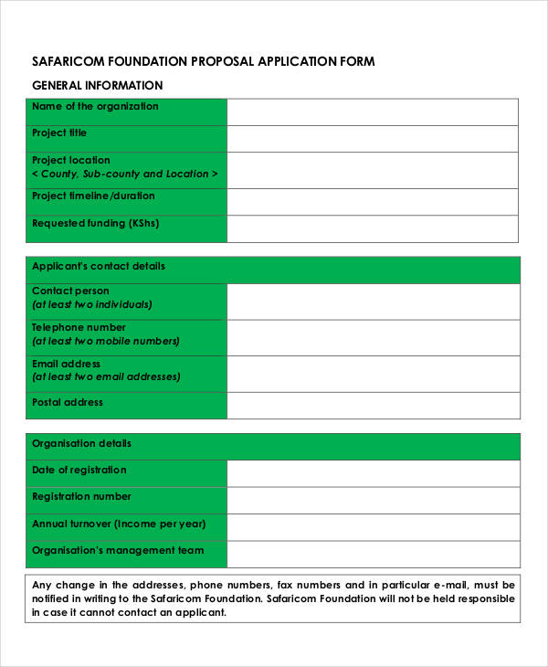 foundation proposal application form