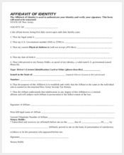 free affidavit of identity form2