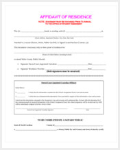 free affidavit of residence form