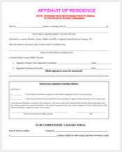 free affidavit of residence form2