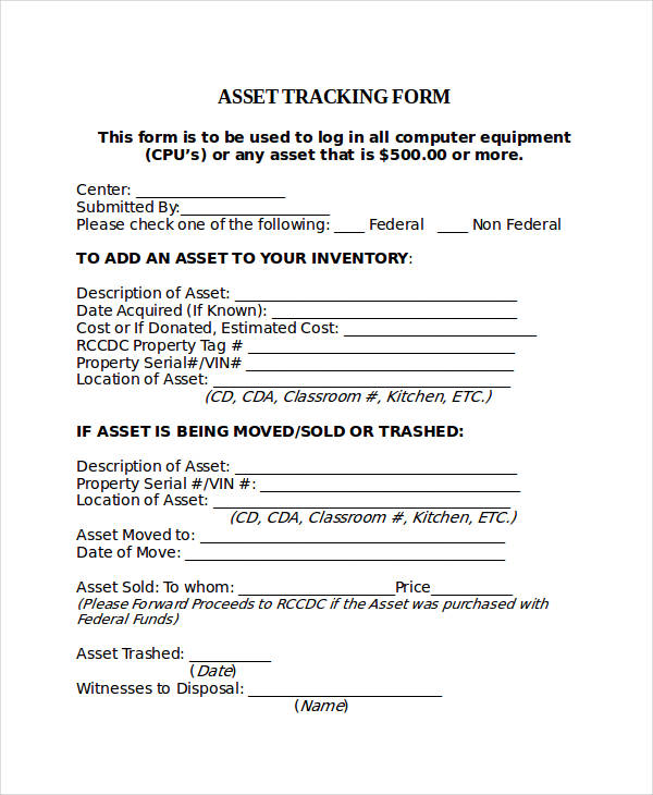 free asset tracking form1