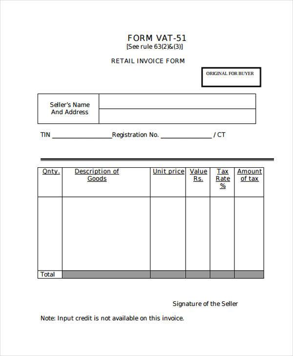 free blank invoice form example