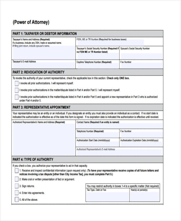 FREE 24+ Printable Power of Attorney Forms in PDF | MS Word