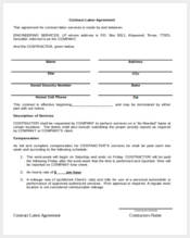 free contract labor agreement form