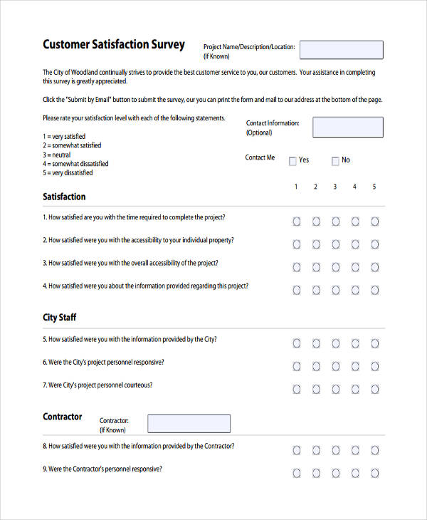 Customer Satisfaction Survey Template Free Download