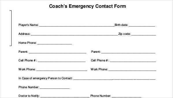 free emergency contact form