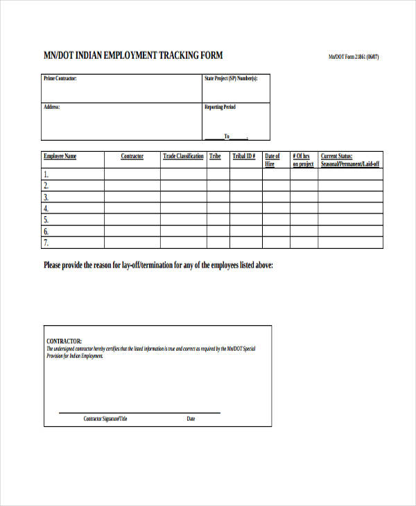 free employee tracking form
