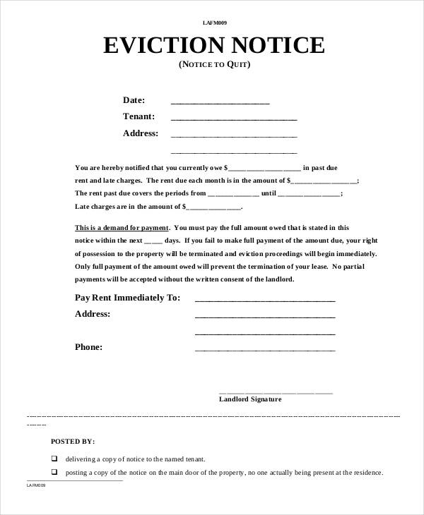free eviction notice form