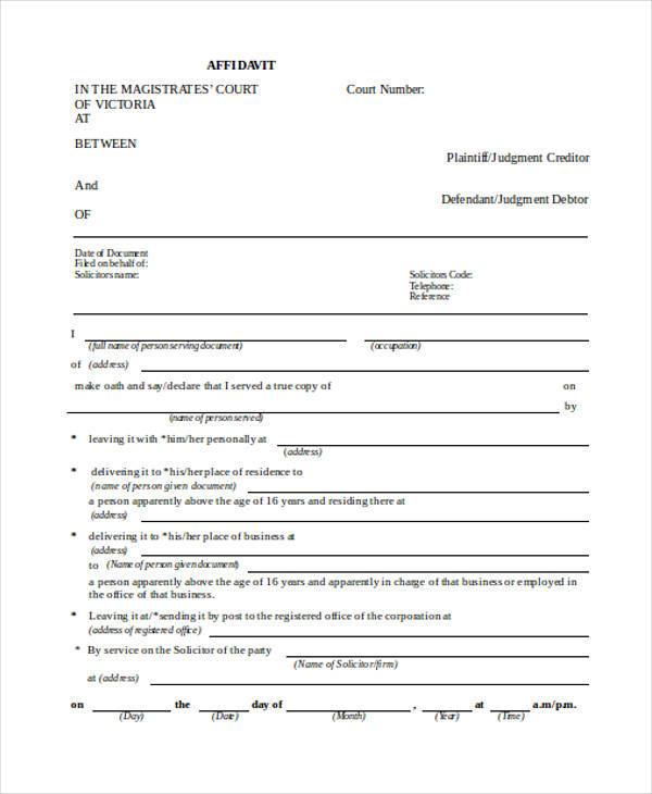 FREE 32+ Affidavit Forms in MS Word