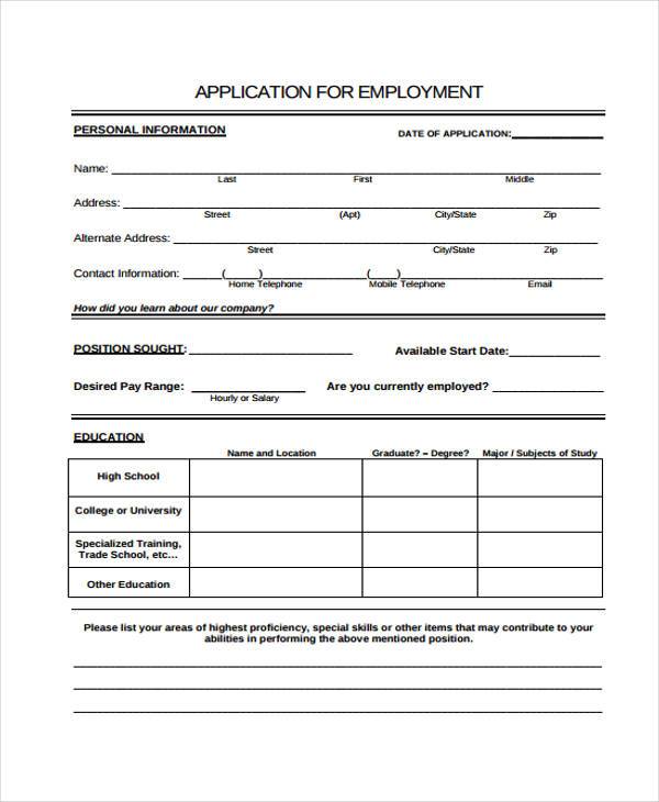 free job proposal form
