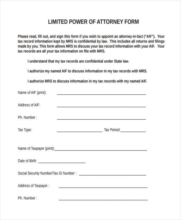 Free 35 Power Of Attorney Forms In Pdf 2211