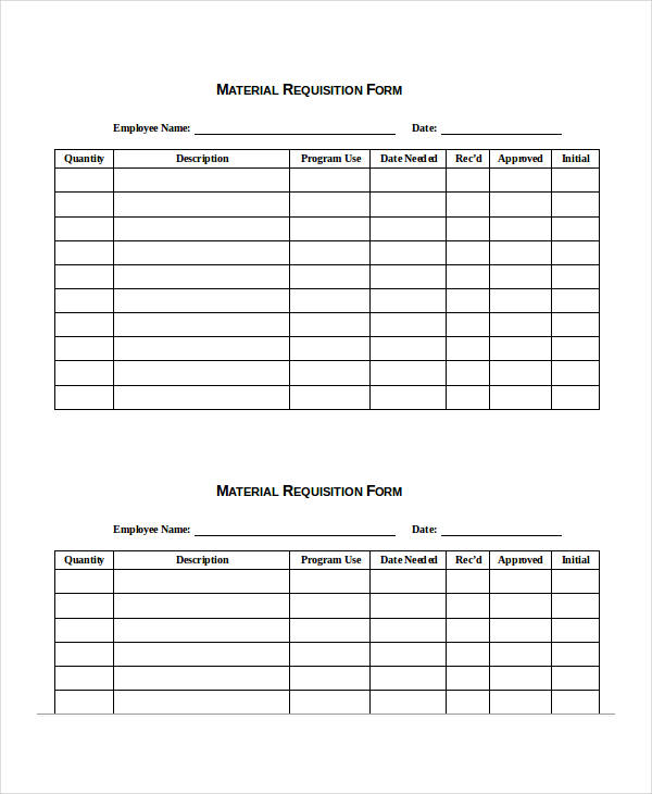 free material requisition form1