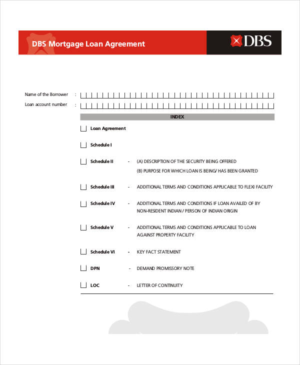 free mortgage loan agreement