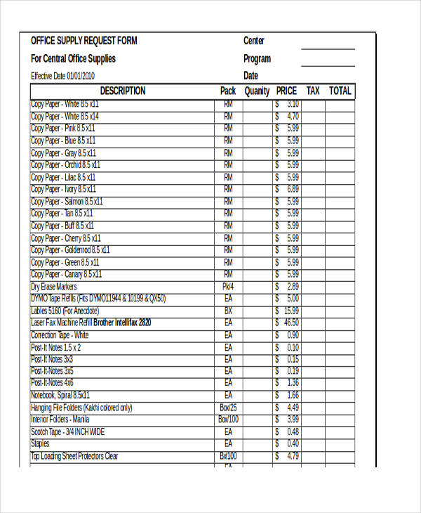 FREE 40+ Request Forms in Excel