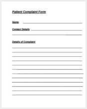 free patient complaint form