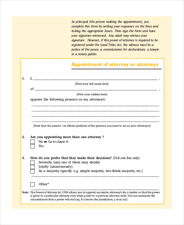 free printable general power of attorney form