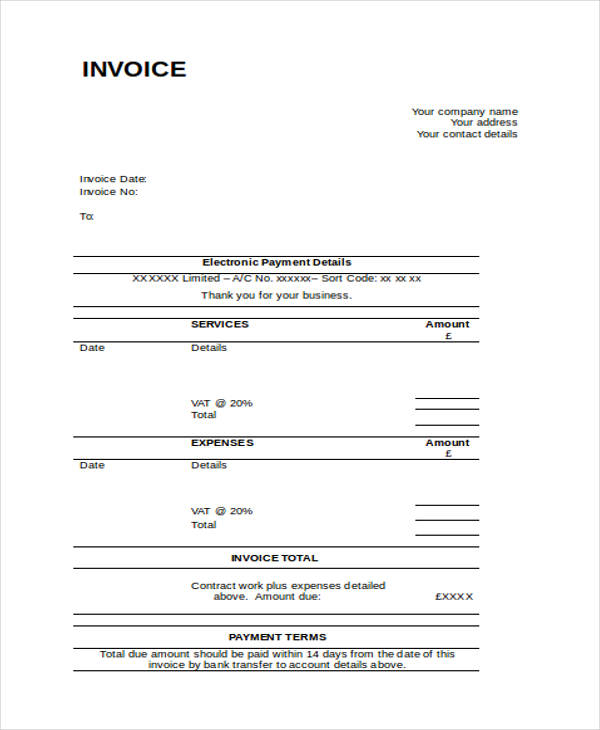 free printable invoice form2