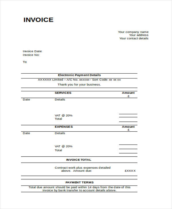 Free 35+ Invoice Forms In Ms Word 