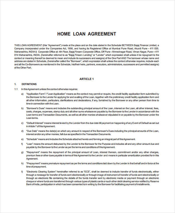 FREE 65+ Loan Agreement Form Example in PDF | MS Word